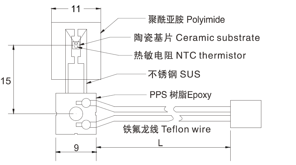 Used in office automatic equipment quickly response temperature sensor